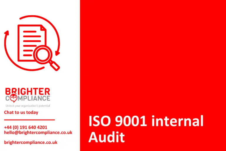 ISO 9001 internal audit feature image with Brighter Compliance branding