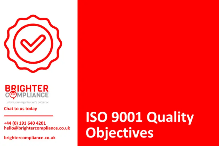 Feature image for ISO 9001 quality objectives article by Brighter Compliance.